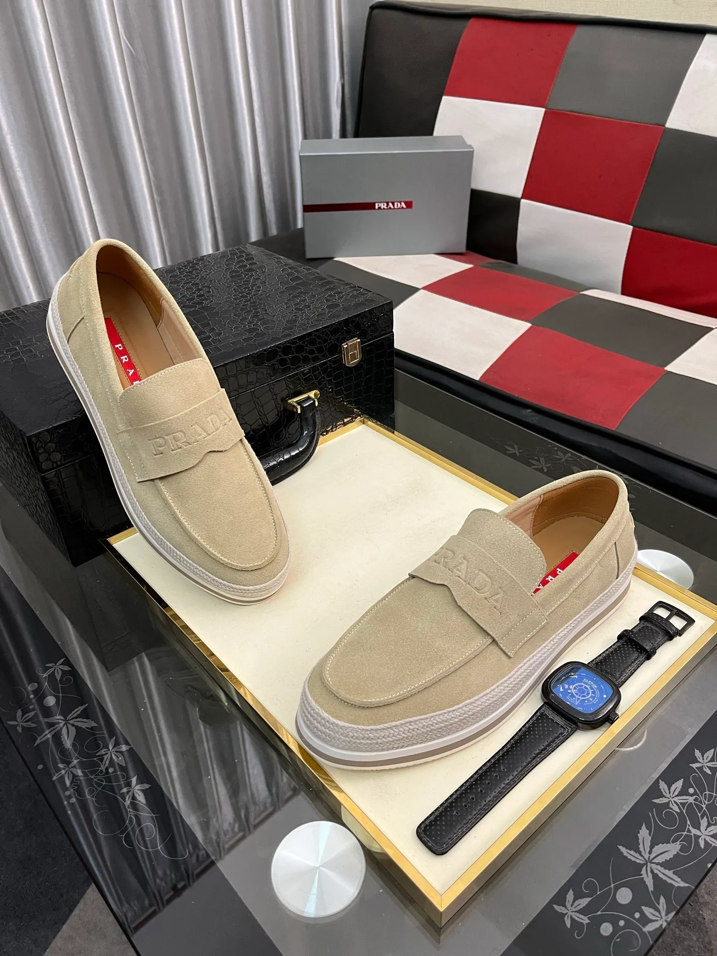 Men's men's shoes 💰458⌚️⌚️prada: new spring and summer casual shoes, sports sneakers, fabric: imported cowhide, lining: original lining, sole: original sole, size: 38-445️⃣color optional